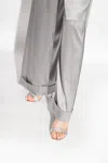 Dolce & Gabbana Kim  Rhinestone Sandals In Silver