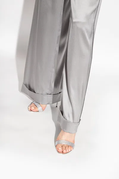 Dolce & Gabbana Kim  Rhinestone Sandals In Silver