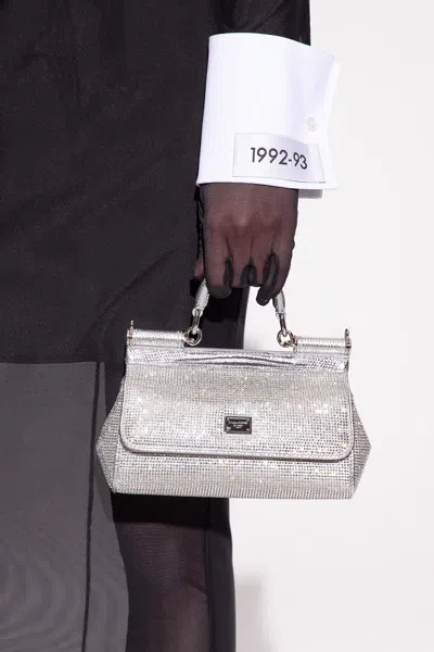 Dolce & Gabbana Kim Dolcegabbana Sicily Metallic Bag In Silver