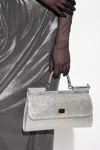 Dolce & Gabbana Kim  Rhinestone Sicily Bag In Silver