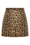 Dolce & Gabbana High Waist Leopard Stretch Drill Shorts In Animal Print