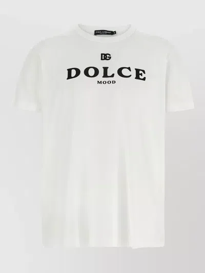 Dolce & Gabbana Dolce Mood Printed Cotton T-shirt In White