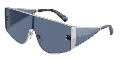 Pre-owned Dolce & Gabbana Dolce N Gabbana Dg2305 05 80 Silver Dark Blue 44 Mm Men's Sunglasses