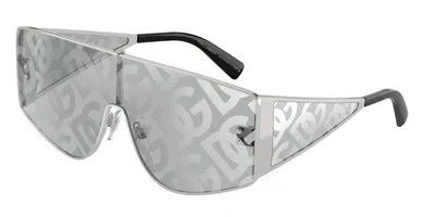 Pre-owned Dolce & Gabbana Dolce N Gabbana Dg2305 05 Al Silver Silver 44 Mm Men's Sunglasses