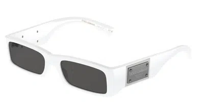 Pre-owned Dolce & Gabbana Dolce N Gabbana Dg4444 331287 White Dark Grey 55 Mm Men's Sunglasses In Gray