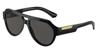 Pre-owned Dolce & Gabbana Dolce N Gabbana Dg4466 501 87 Black Dark Grey 56 Mm Men's Sunglasses In Gray