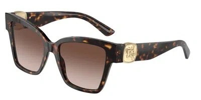 Pre-owned Dolce & Gabbana Dolce N Gabbana Dg4470 502 13 Havana Brown Gradient 54 Mm Women's Sunglasses