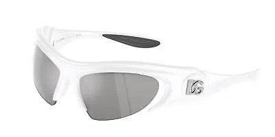 Pre-owned Dolce & Gabbana Dolce N Gabbana Dg6192 33126g White Grey Mirror Silver 58 Mm Unisex Sunglasses In Light Grey Mirror Silver