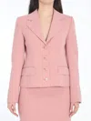 Dolce & Gabbana Tailored Single-breasted Jacket Flap Pockets In Pink