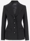 Dolce & Gabbana Dolce Single Breasted Wool Jacket In Black