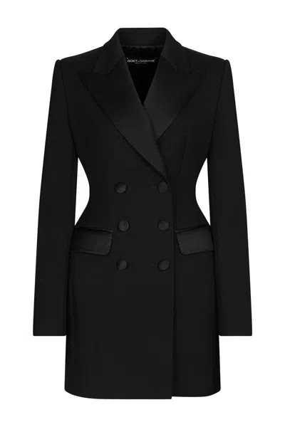 Dolce & Gabbana Lapel Long-sleeved Suit Jacket In Black