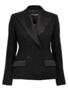 Dolce & Gabbana Tuxedo Blazer With Peak Lapel And Structured Shoulders In Black