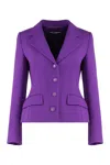 Dolce & Gabbana Dolce Wool Crepe Jacket In Purple