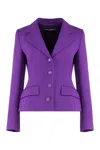 Dolce & Gabbana Dolce Wool Crepe Jacket In Purple