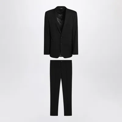 DOLCE & GABBANA DOLCE&GABBANA BLACK SINGLE BREASTED VIRGIN WOOL SUIT