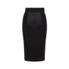 Dolce & Gabbana Midi Skirt In Powernet And Satin In Black