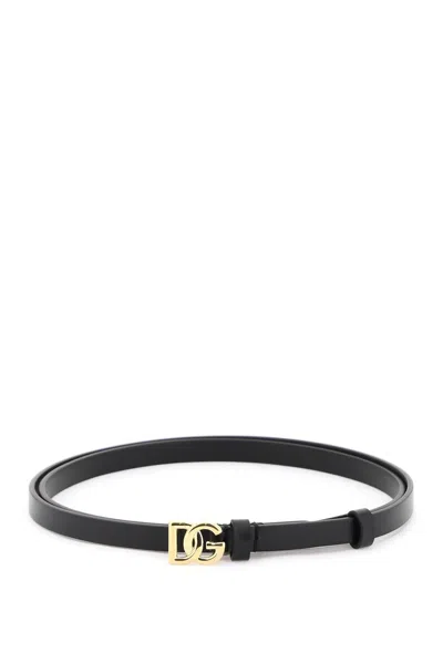 Dolce & Gabbana "dg Logo Belt With Buckle In Black