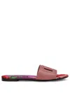 Dolce & Gabbana Dg Lizard-effect Leather Slides In Multicolour