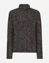 Dolce & Gabbana Cable Knit Turtleneck Sweater In Black