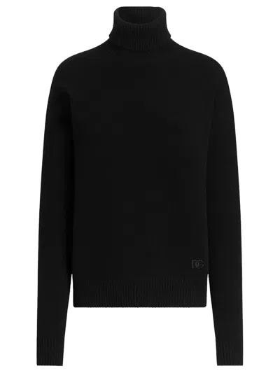 Dolce & Gabbana Dolcevita Oversize In Lana Rasata Nera In Black