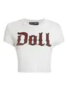 Dolce & Gabbana Graphic Print Cropped Top With Short Sleeves In White