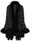 Dolce & Gabbana Polka-dot Printed Chiffon Cape In Black