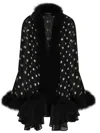 Dolce & Gabbana Polka-dot Printed Chiffon Cape In Black