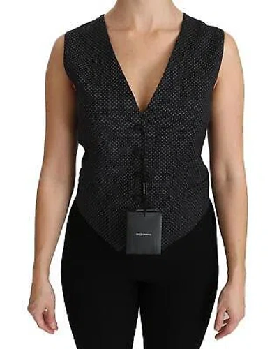 Pre-owned Dolce & Gabbana Women's Black Polka Dot Sleeveless Waistcoat - Waistcoats -size 42