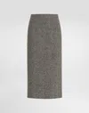 Dolce & Gabbana Dotted Wool Skirt In Gray