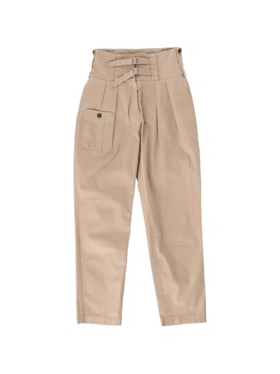 Pre-owned Dolce & Gabbana Double-belted Trousers In Neutral