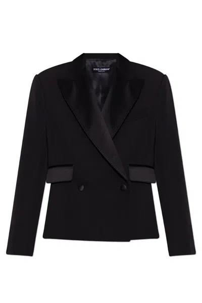 Dolce & Gabbana Blazer Aus Gabardine In Black