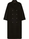 Dolce & Gabbana Double-breasted Baize Coat In Black