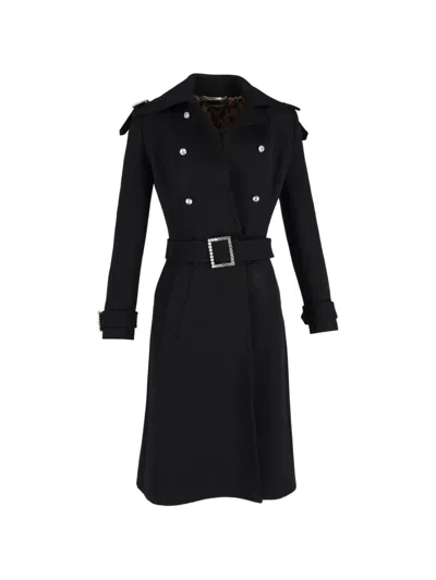 Pre-owned Dolce & Gabbana Double-breasted Belt Coat In Black
