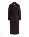Dolce & Gabbana Double-breasted Belted Coat In Brown