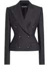 Dolce & Gabbana Double-breasted Dolce Jacket With Dg-branded Buttons In Grau