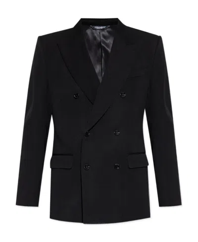 Dolce & Gabbana Double-breasted Blazer In Black