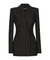 Dolce & Gabbana Turlington Pinstriped Double-breasted Blazer In Black