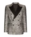 Dolce & Gabbana Satin-lapel Jacquard Tuxedo Jacket In Black