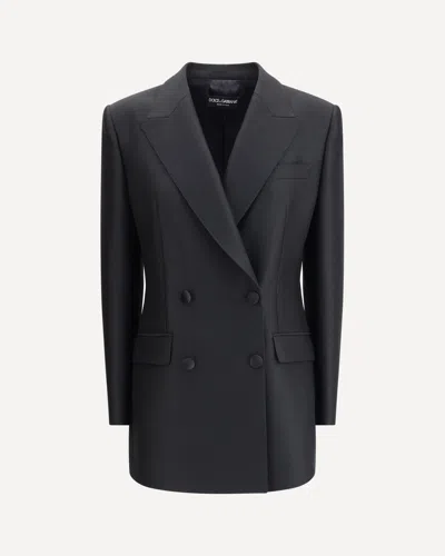 Dolce & Gabbana Double-breasted Blazer In Black