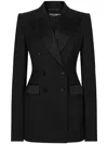 Dolce & Gabbana Black Double-breasted Wool Blazer In Black