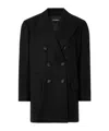 Dolce & Gabbana Oversize Double-breasted Wool Baize Jacket In Black