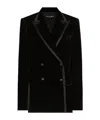 Dolce & Gabbana Double Breasted Velvet Blazer In Black