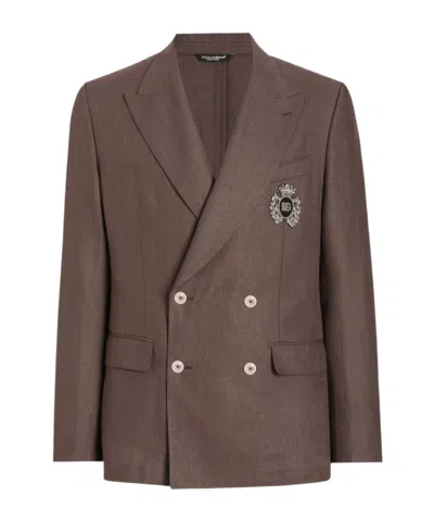 Dolce & Gabbana Double-breasted Blazer In Brown