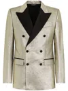 Dolce & Gabbana Double-breasted Lamé Jacquard Tuxedo Jacket In Gold