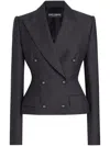 Dolce & Gabbana Double-breasted Dolce Jacket With Dg-branded Buttons In Grau