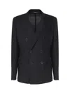 Dolce & Gabbana Double Breasted Blazer In Greish Blackco