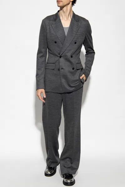 Dolce & Gabbana Double-breasted Blazer In Grey