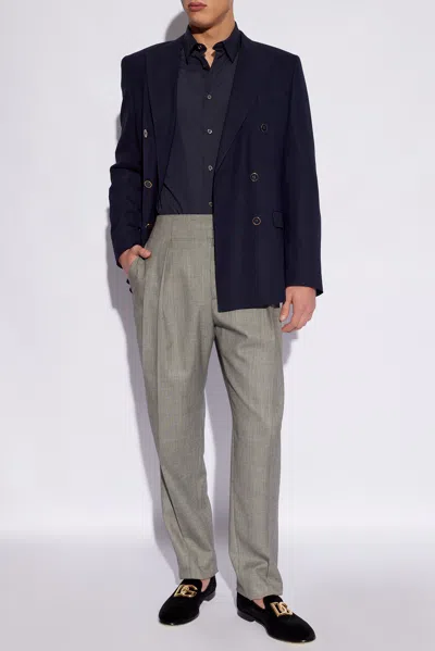 Dolce & Gabbana Double-breasted Blazer In Navy Blue