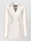 Dolce & Gabbana Double Breasted Blazer Structured Shoulders Silk In White