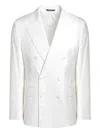 Dolce & Gabbana White Single-breasted Cotton Jacket In White